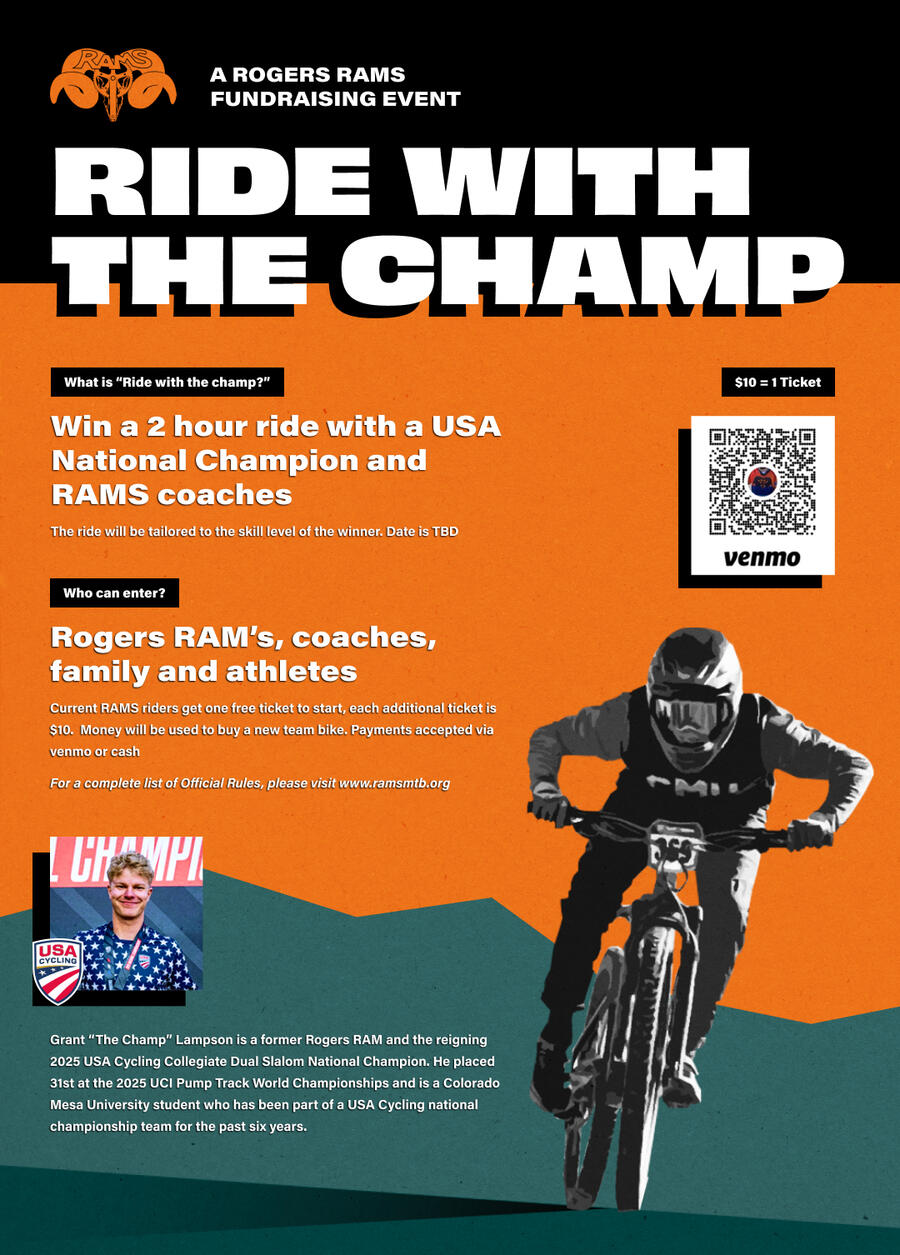 Ride With A Champ Fundraiser Fundraiser flyer